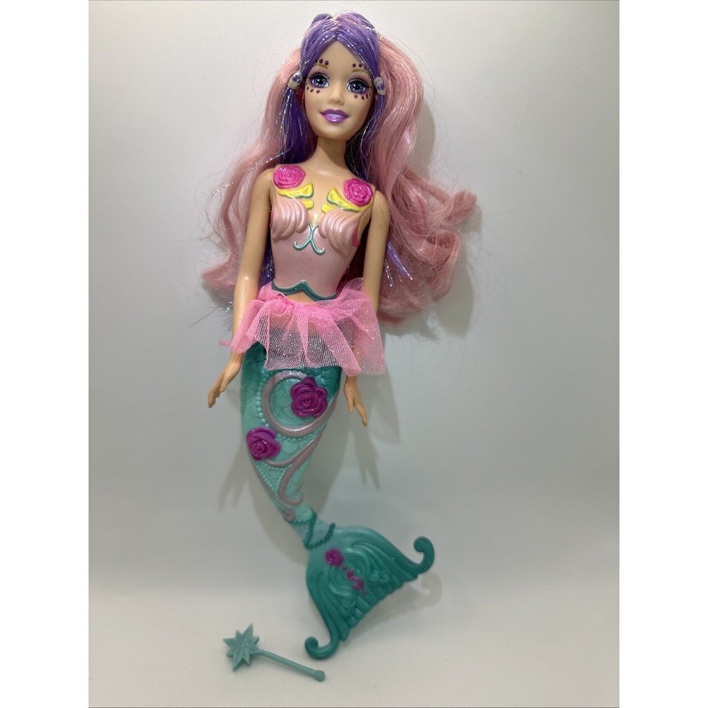 Barbie Fairytopia Mermaidia Shella Mermaid Doll 2005 Complete Skirt Wand